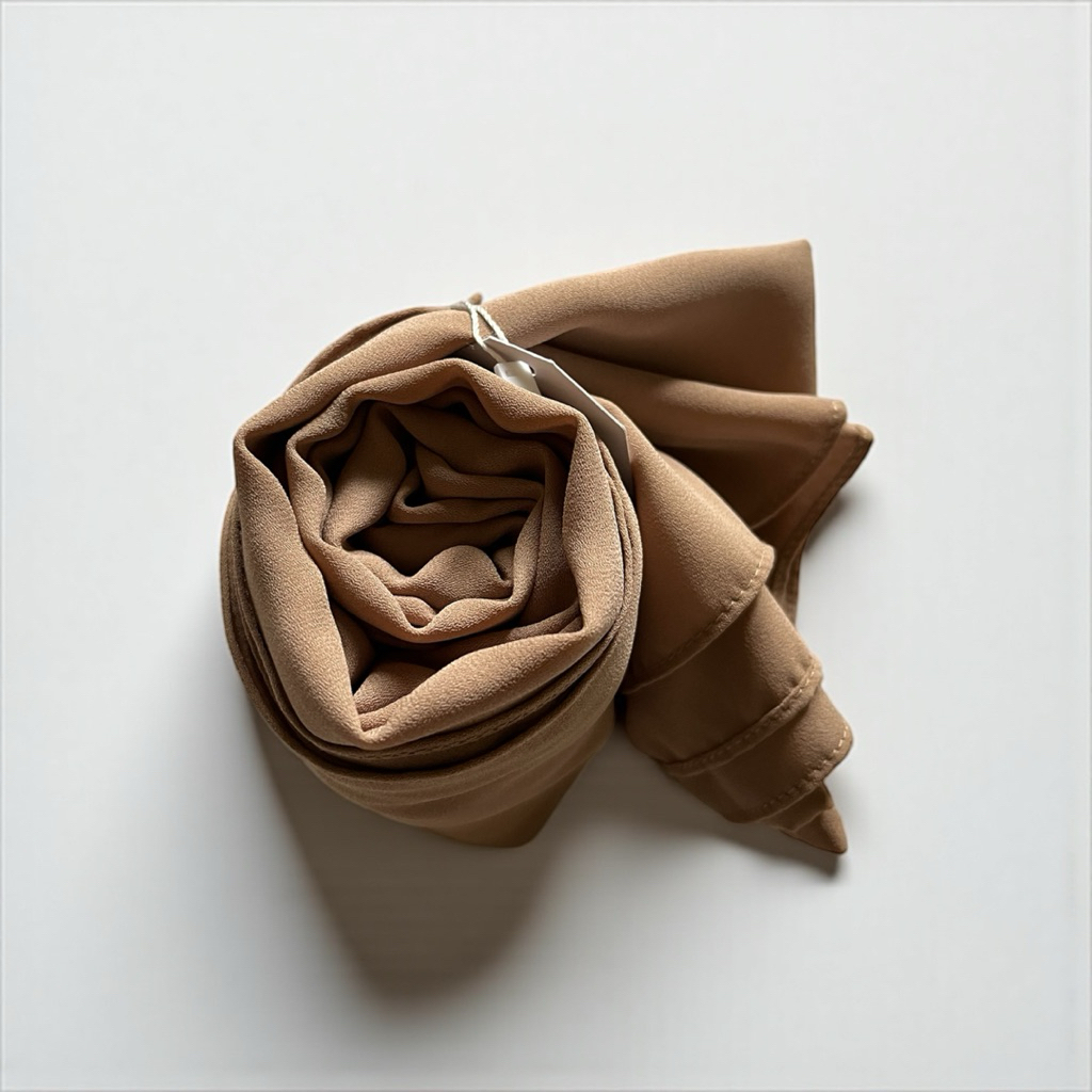 BUY 2 GET 1 FREE Choco Brown Pashmina Chiffon Premium Anti Licin & Mudah Dibentuk by KeikoJulia