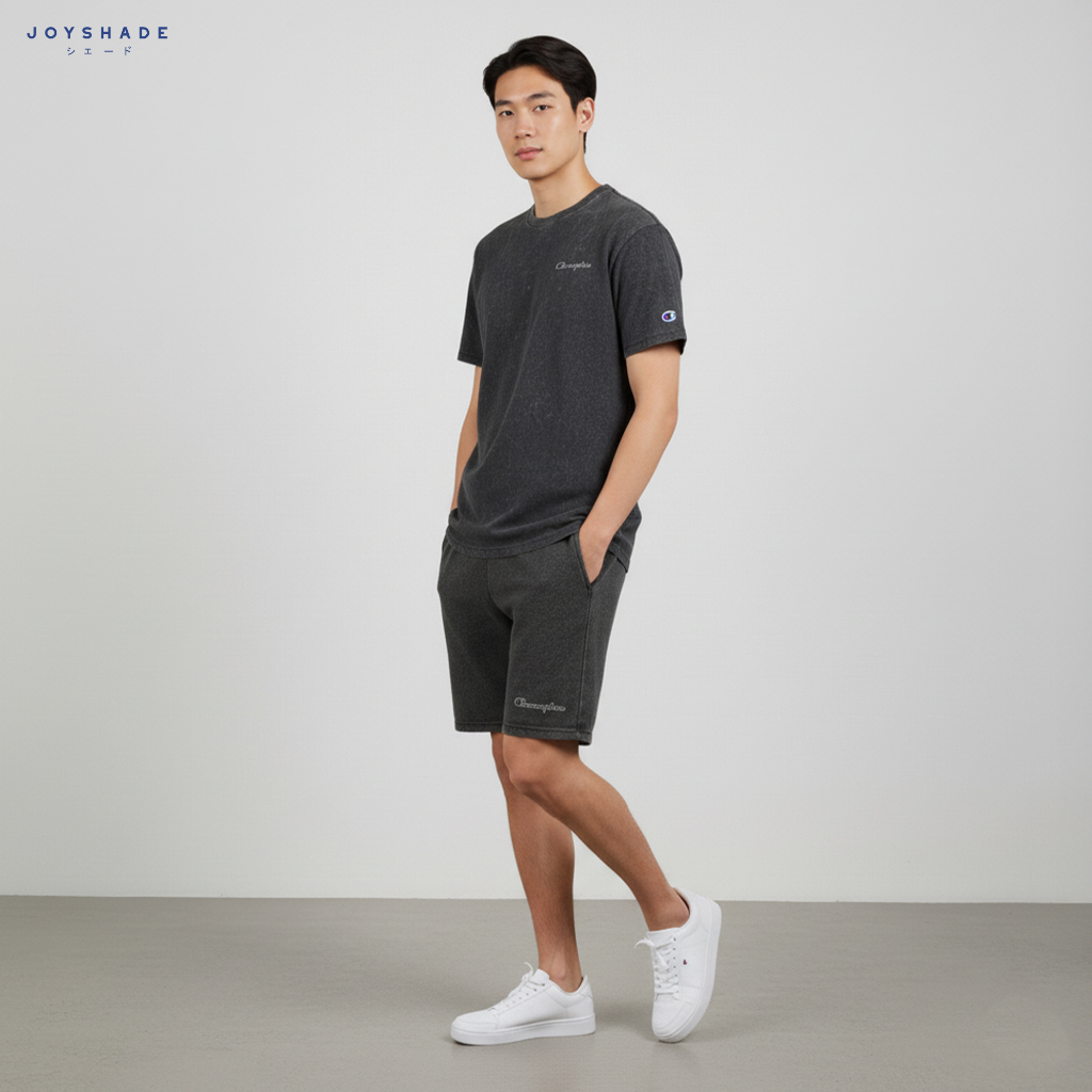 JOY SHADE Zaki Short Pants by Champion - Celana Pendek Katun Pria Casual Shorts Elastis Washed Look