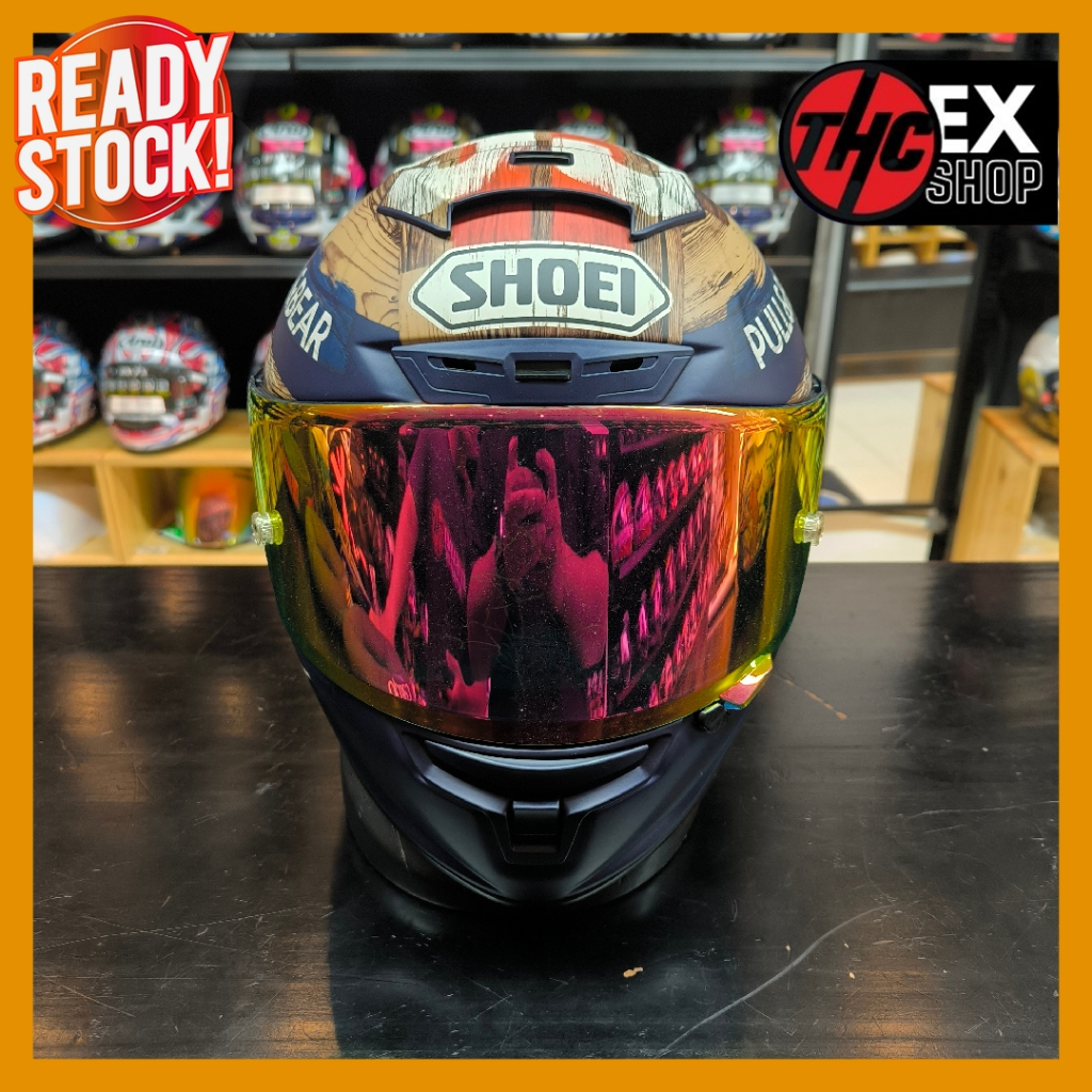 HELM SHOEI X14 MARQUEZ RODEO SIZE L dan M 2ND FULL FACE 2ND HELMET SHOEI