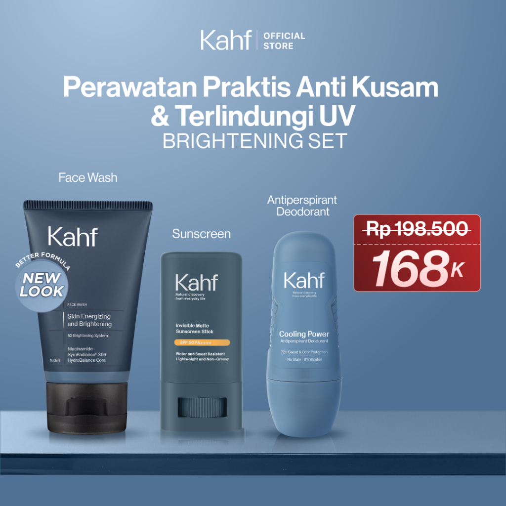 [KAHF BUNDLE 3IN1 PAKET PERAWATAN WAJAH : PERAWATAN PRAKTIS ANTI KUSAM, TERLINDUNGI UV, BEBAS BAU] P