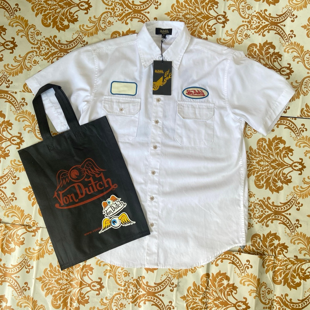 Workshirt Von-dutch White Original Full Bordir - 100% Original Store