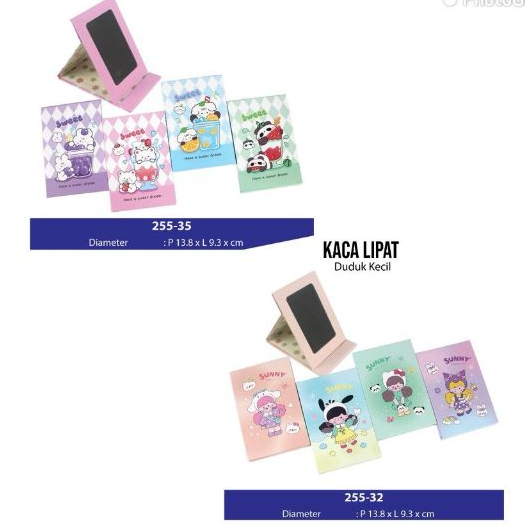Cermin Lipat UK KECIL KODE 255 / Kaca Lipat Model Buku/ Cermin Lipat