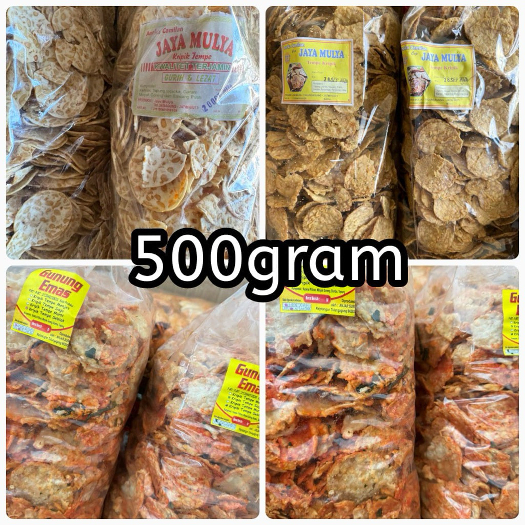 500gram Keripik Tempe Tepung - Kripik Tempe Sagu - Kripik Tempe Balado