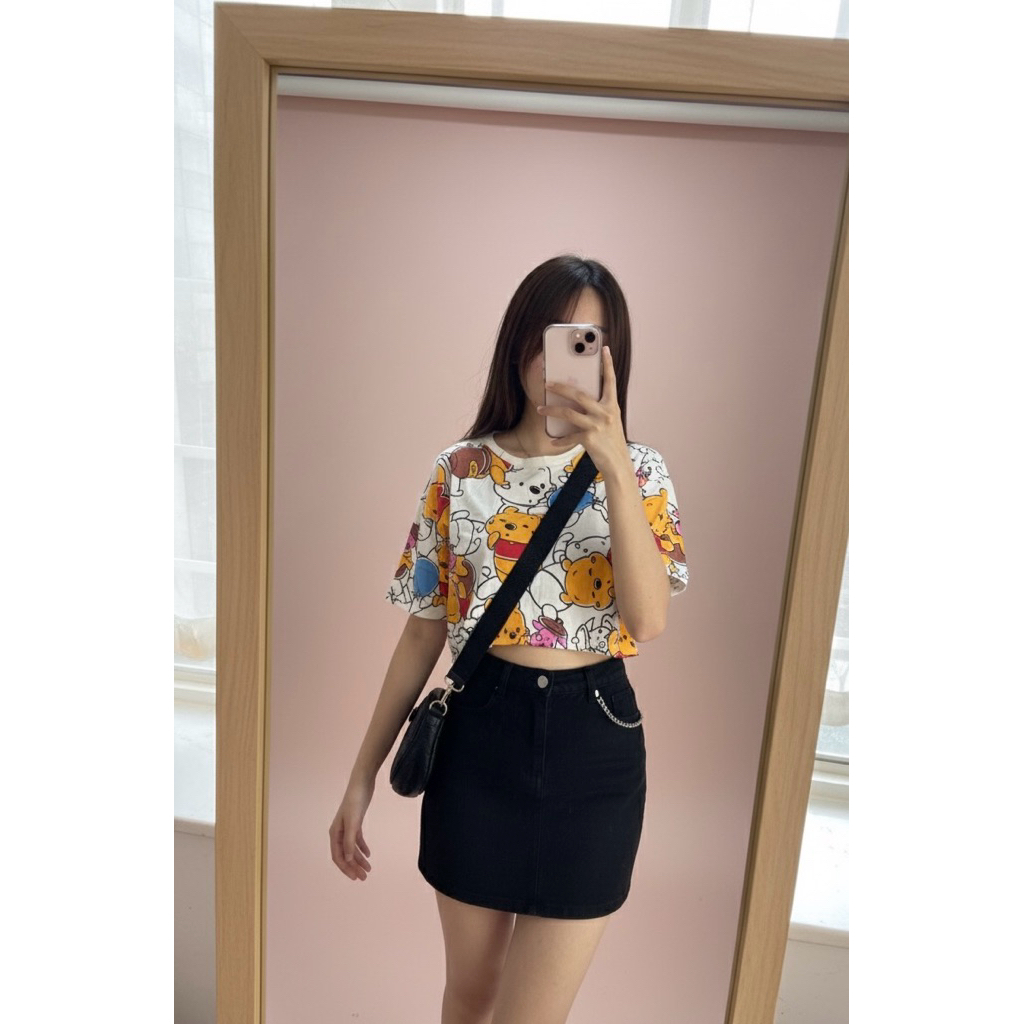 KAOS LUCU TSHIRT CROP OVERSIZED TEE