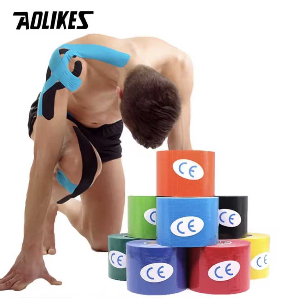 AOLIKES 3520 Kinesio Tape Plester Cedera Otot Olahraga Taping Kaki Lutut Bahu Kinesiology Tape