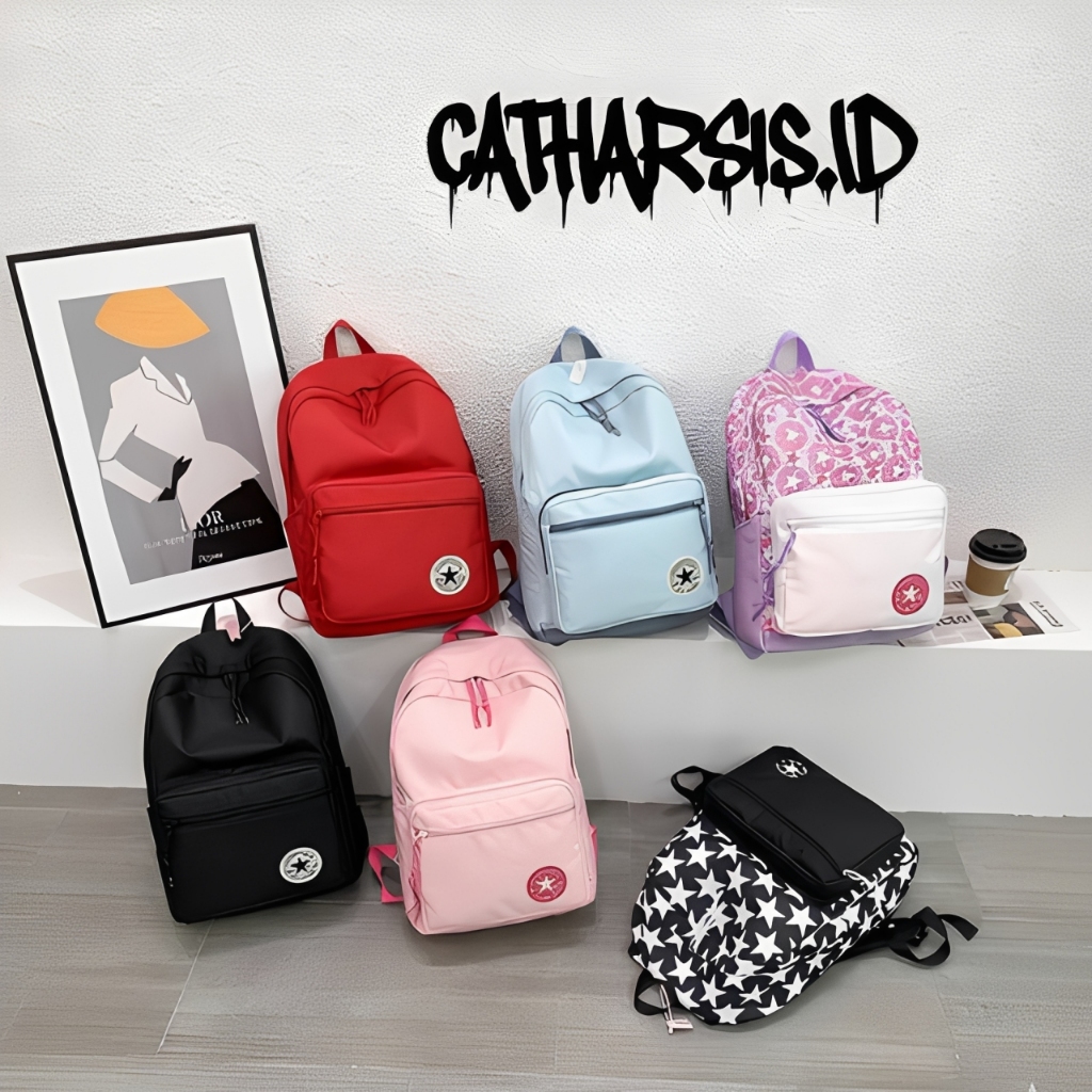 100% ORI - CONVERSE GO 2 BASIC ALL MOTIF SUPERIOR - CONVERSE BACKPACK - TAS ALL STAR - TAS CONVERSE 
