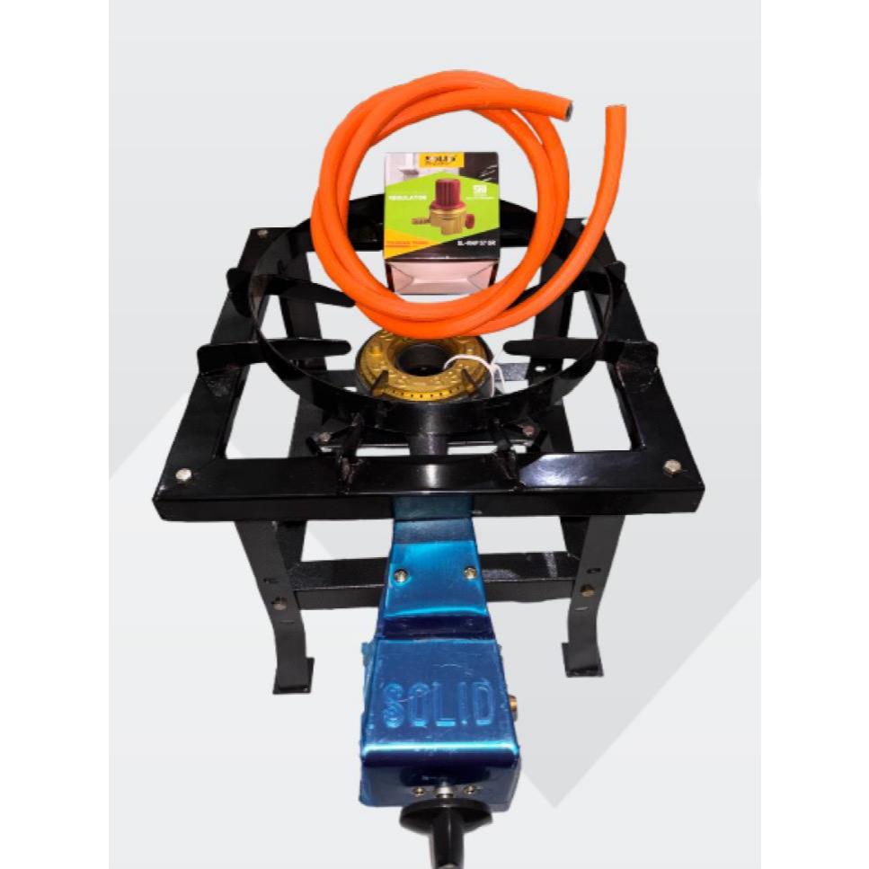 PAKET LENGKAP KOMPOR KAKI KOTAK HITAM  COR JOS 5b / 338 TEKANAN TINGGI / KOMPOR NASI GORENG TINGGI 3