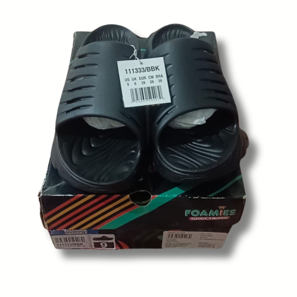 SKECHERS SANDAL MAX CUSHION HITAM FOAMIES SERIES