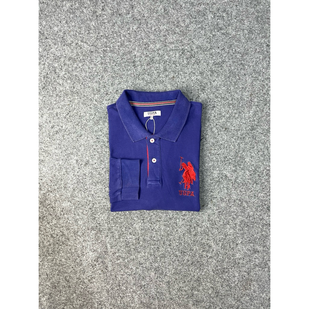 POLO USPA RALPH LAUREN BIG LOGO BORDIR PURPLE RUGBY LONG SHIRT SECOND