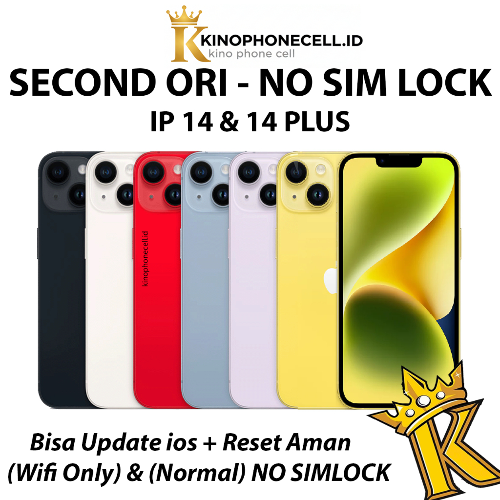 IP 14 Plus / IP 14 Second Normal inter 128GB 256GB Second Bekas kinophonecell
