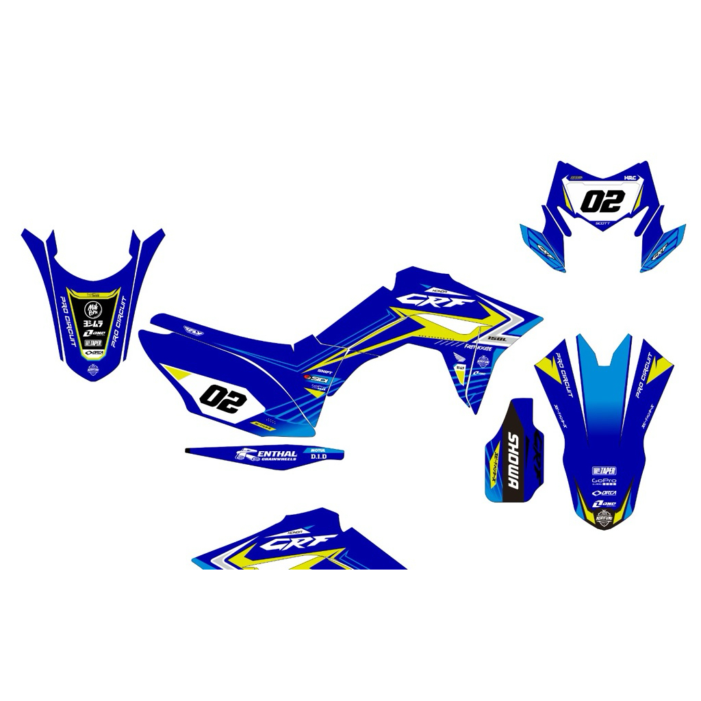 DECAL STICKER HONDA CRF 150 FULL BODY BEBAS CUSTOM NAMA DAN NOMER FREE / decal crf bebas custom