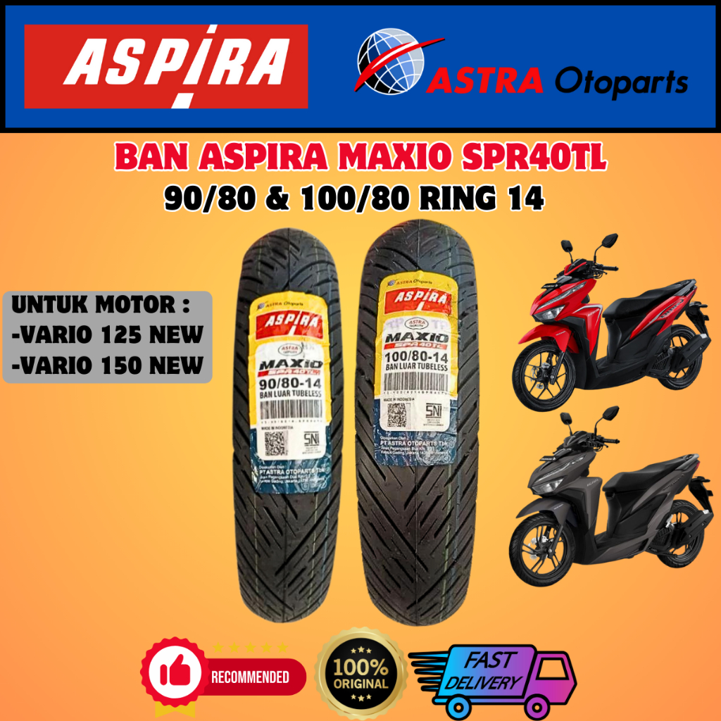 BAN MOTOR VARIO 150 VARIO 125 NEW LEXI X RIDE DEPAN BELAKANG ATAU SEPASANG  / PAKET 1 SET BAN TUBELE