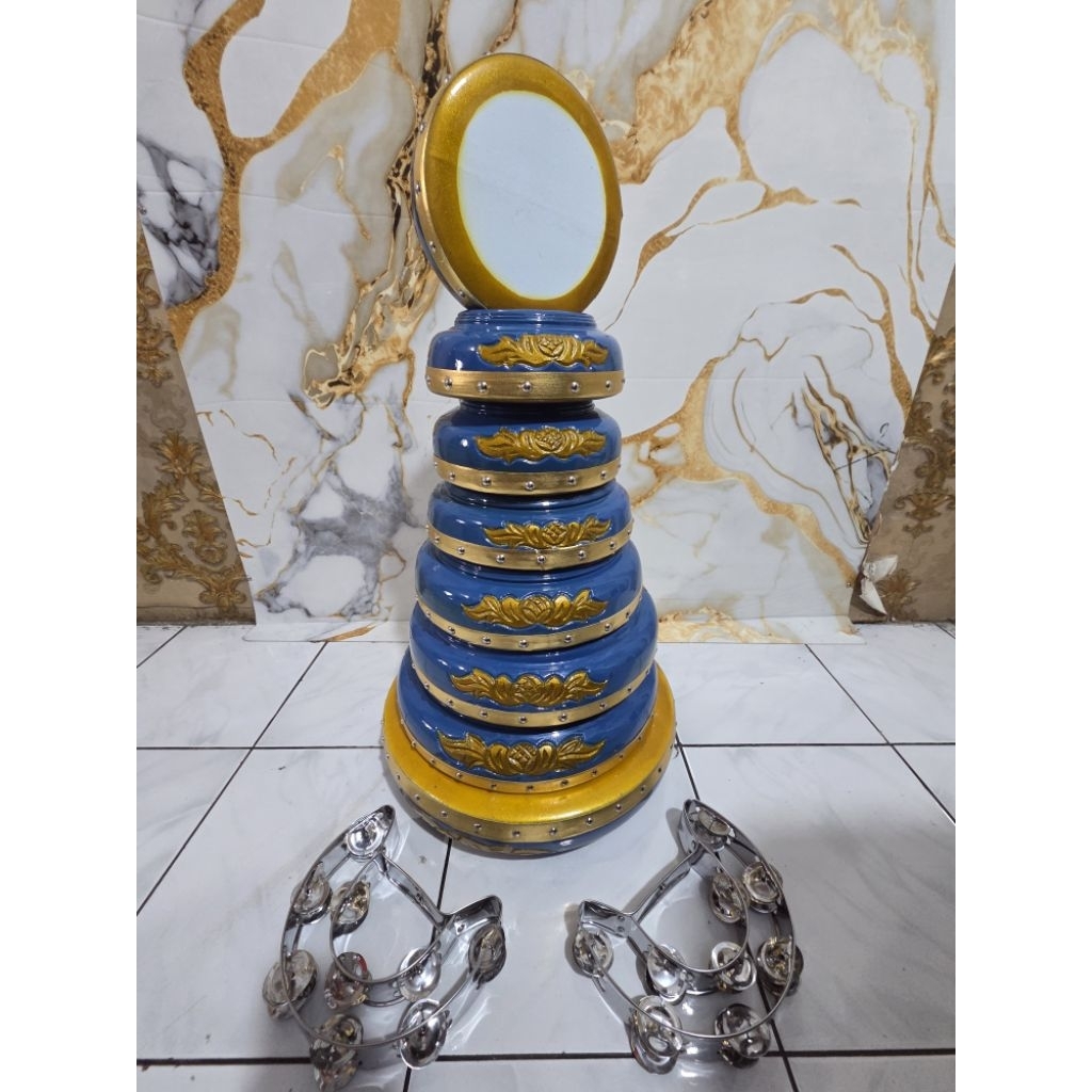 Rebana Qasidah Ukir Lasqi Isi 10 Permaen Rebana Jepara Super Quality