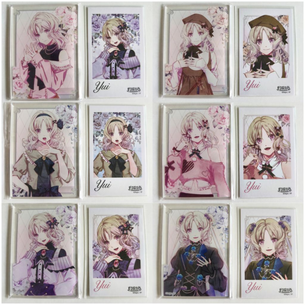 Official Merch Diabolik Lovers Yui Komori Set Acrylic Card Polaroid Yui Princess Collection / Kartu 