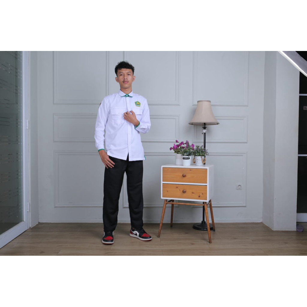 Baju PDH KEMENAG Putih Lengan Panjang Wanita /Baju Putih PPPK/Seragam Putih ASN Dan PNS Wanita