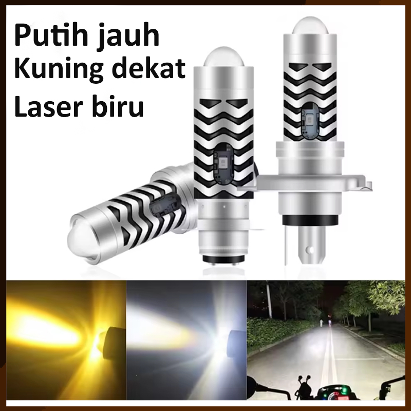 LED H6 High Low Laser - Lampu H6 CR7 Depan Motor Bebek Matic 2 Mode Super Terang