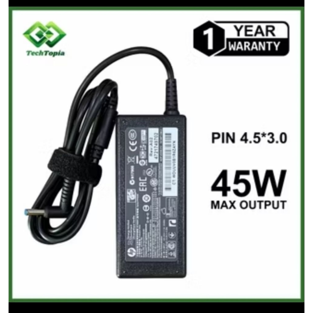 adaptor laptop hp pin biru