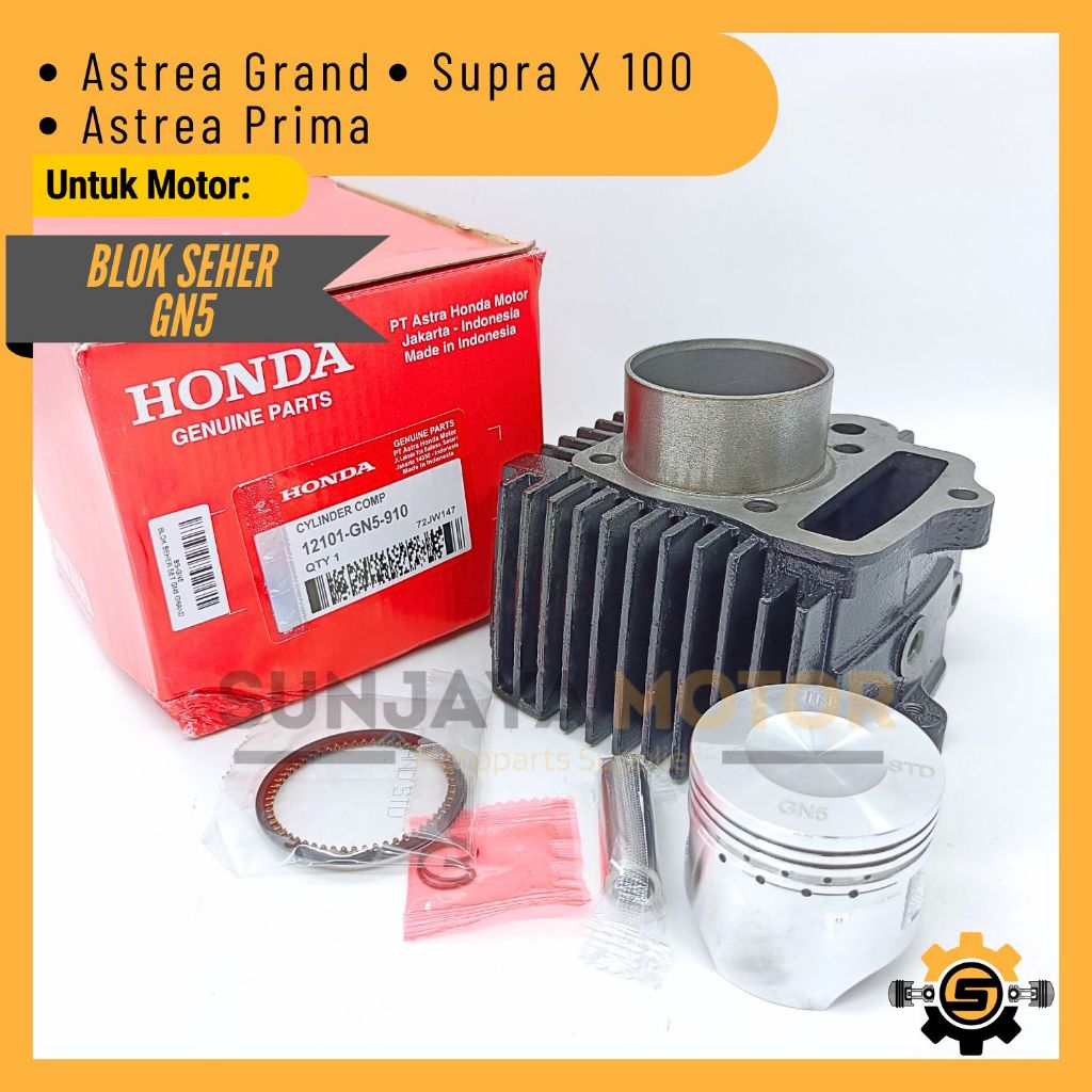Block Boring Silinder Kualitas Original Honda GN5 Blok Seher Astrea Grand Prima Supra X 100 Ori AHM