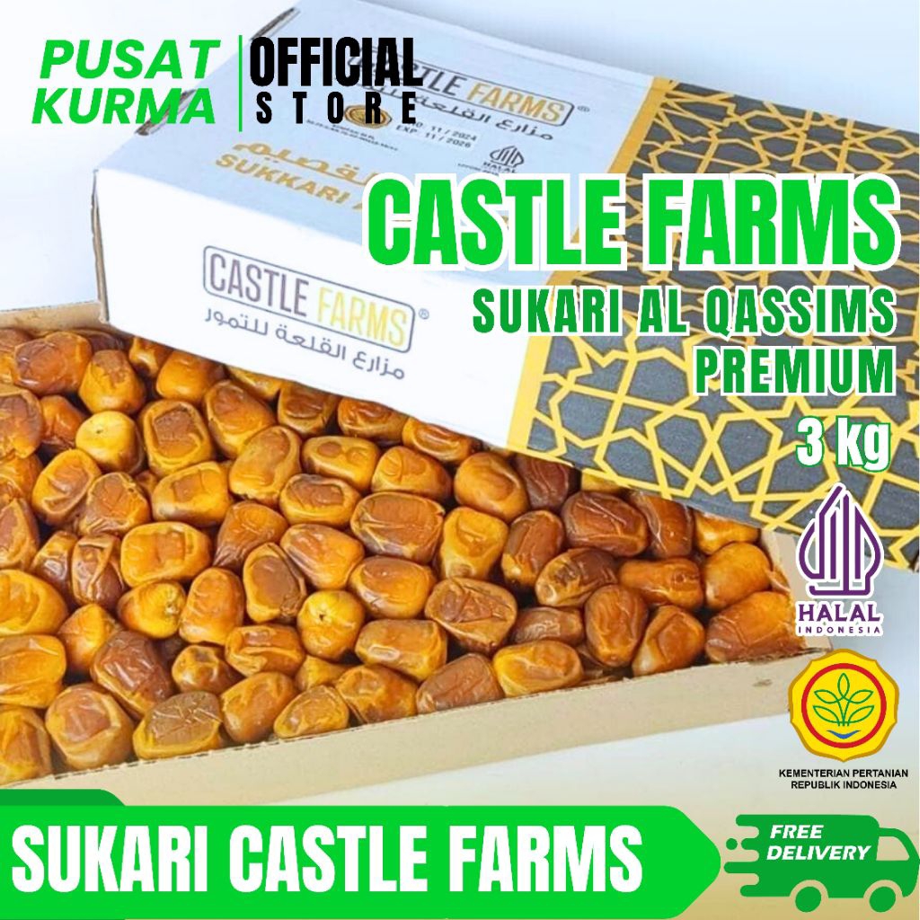 KURMA SUKARI CASTLE FARMS PREMIUM ORGANIK PANEN TERBARU  3 KG
