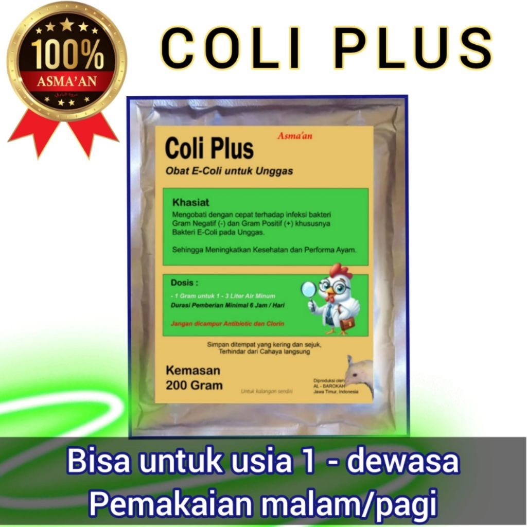 Coli plus,Obat coli,berak kapur,berak darah,berak hijau