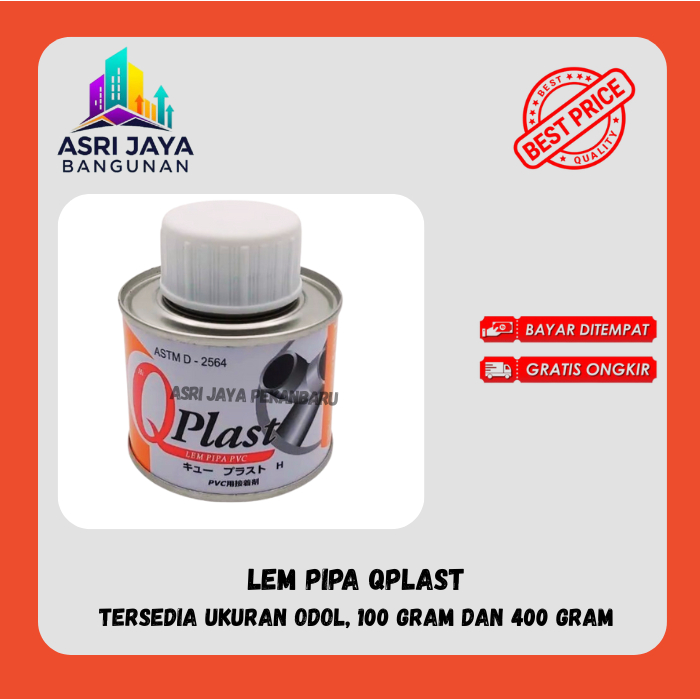 Lem Pipa PVC QPlast Q Plast Super Ukuran 40 Gram , 100gran dan  400gram
