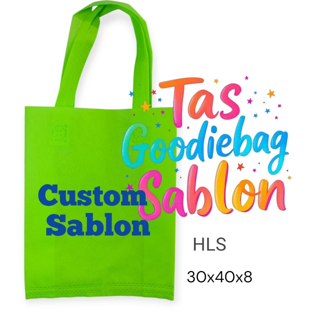 Tas gudibag sablon Tas belanja Tas kain spunbond 30x8x40 custom