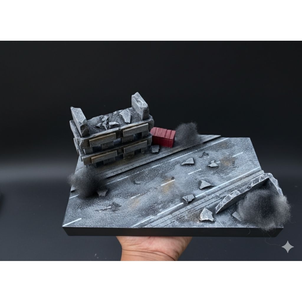 diorama Gundam hg dan mg tema city destroy