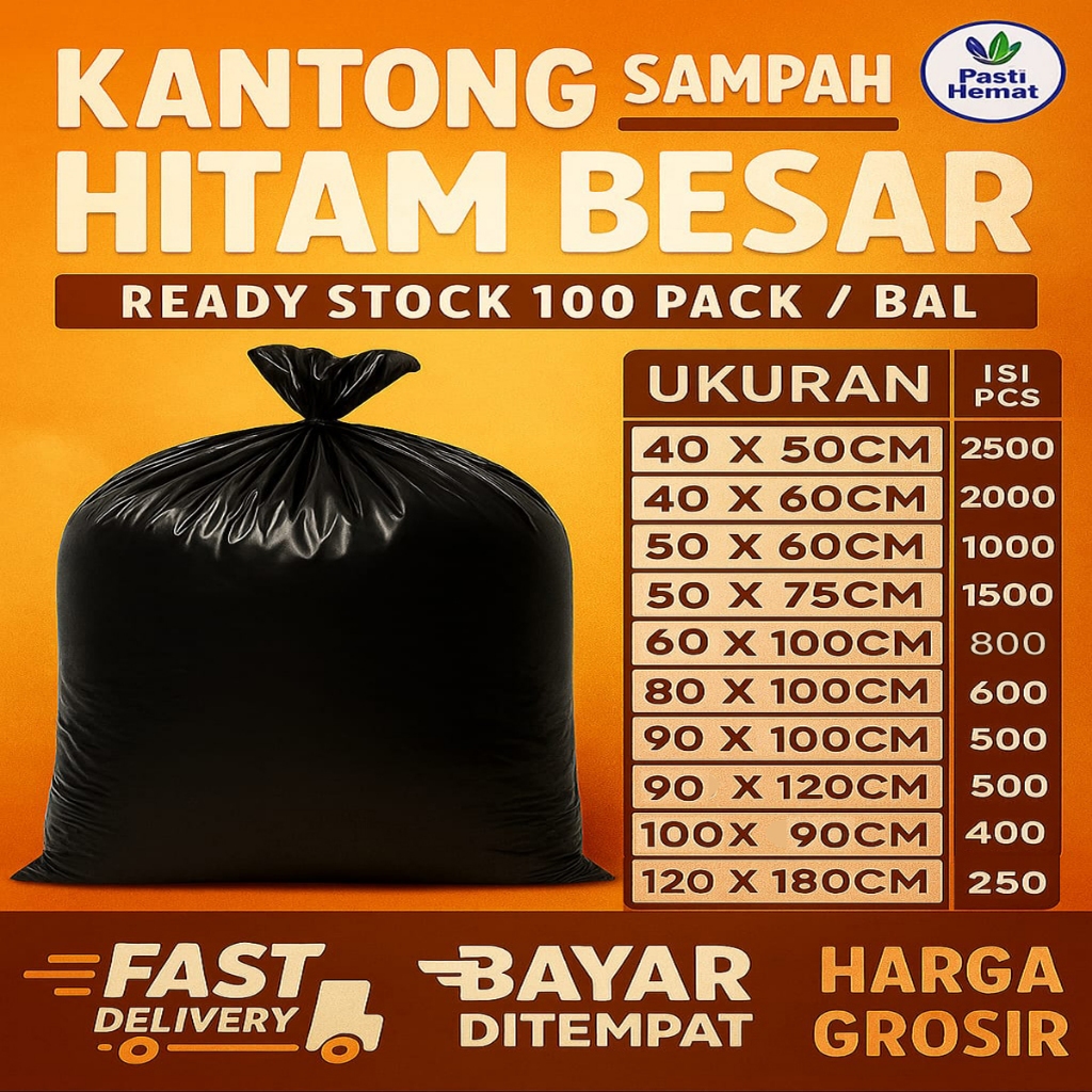 Kantong Plastik Sampah 1 Ball | Plastik Sampah Besar untuk Grosir