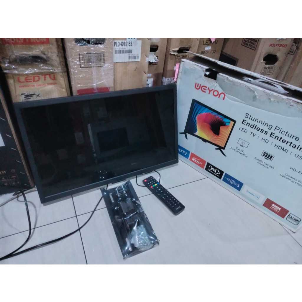 TV LED Weyon 24 Inch HD Digital TV HDMI USB DVBT-T2 Kondisi bekas masih segel 5528F