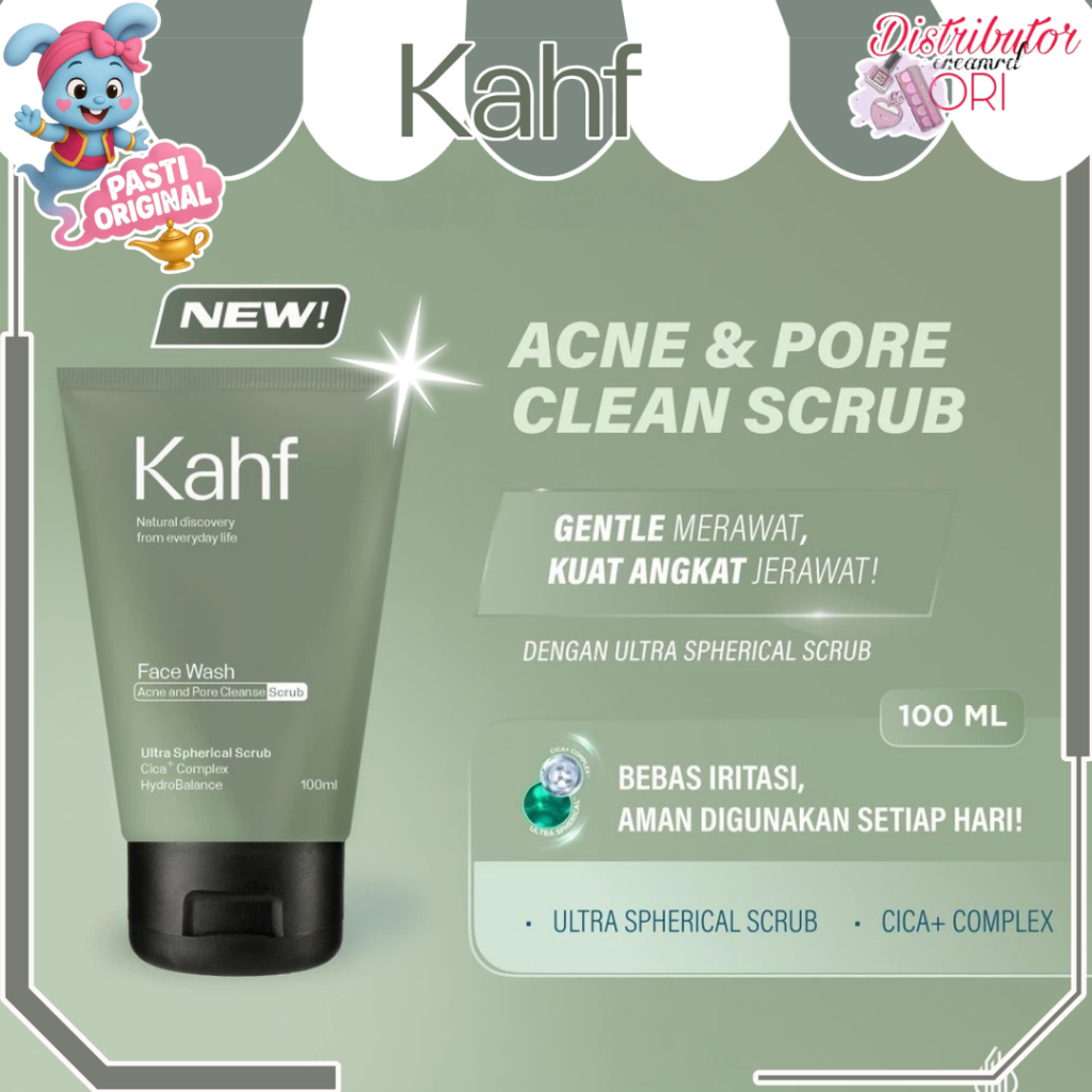 Kahf Acne and Pore Cleanse Face Wash 100 ml | Cocok Untuk Kulit Wajah Jerawat, Mengurangi Bekas Pori