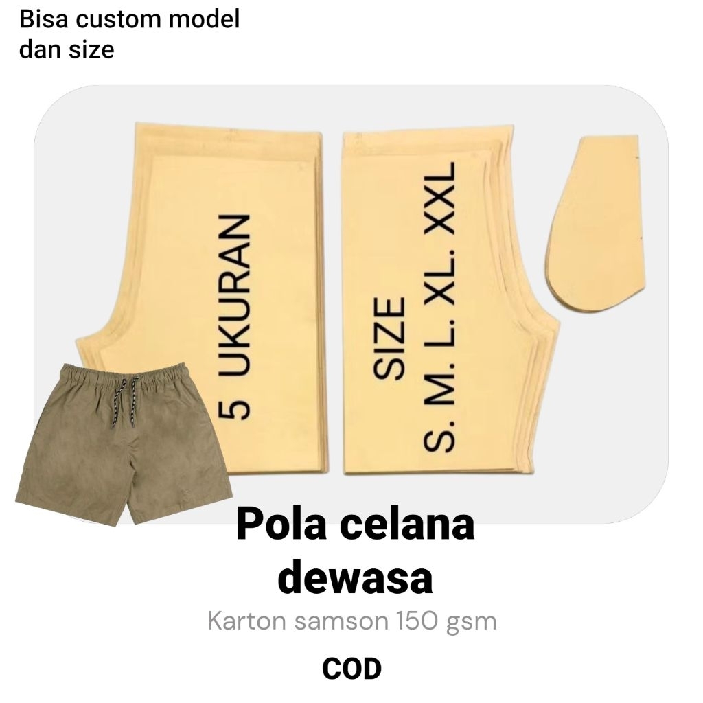 POLA CELANA KOLOR PRIA DEWASA SATU SET ISI 5 UKURAN SIZE PILIH SIZE  S M L XL XXL