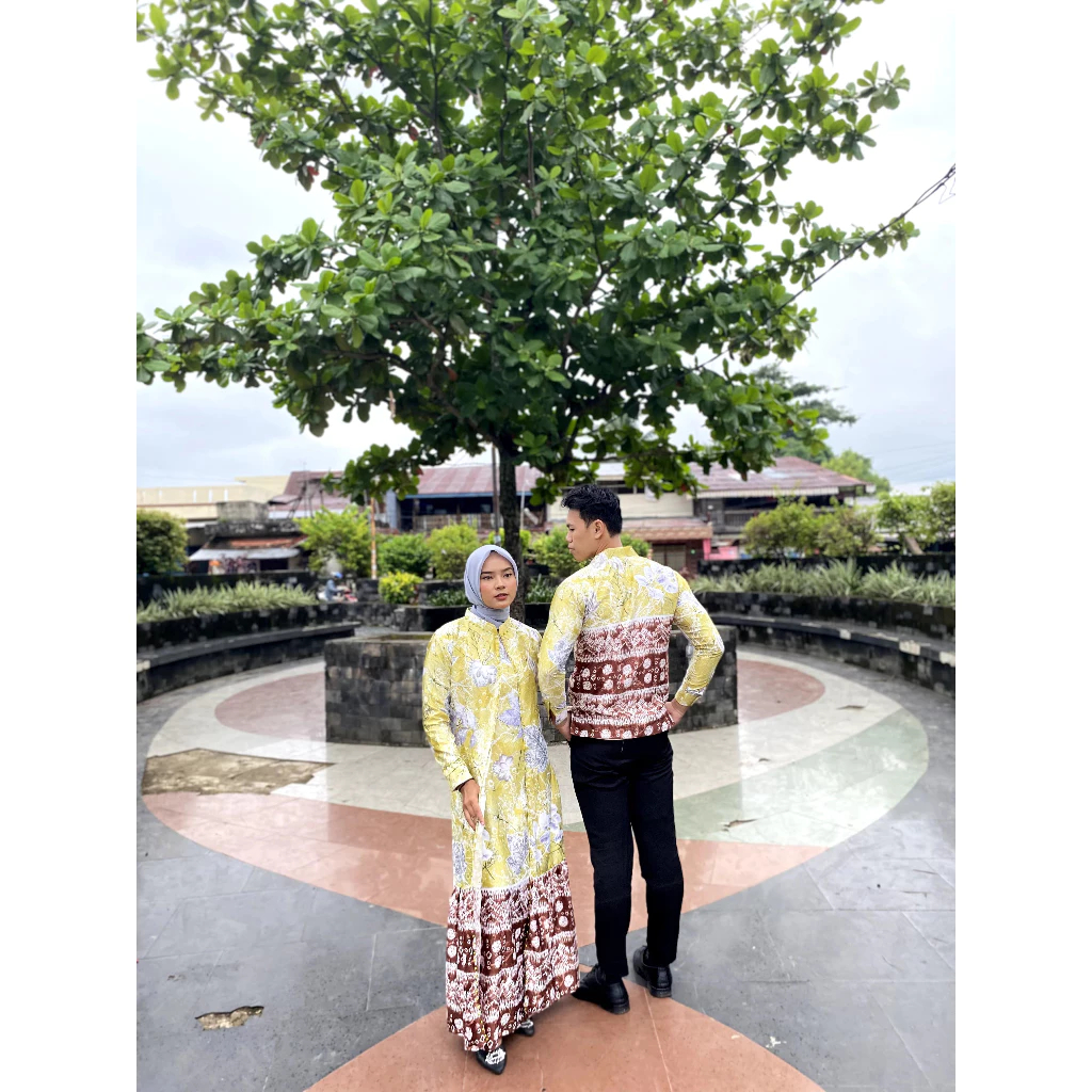 Yoko Songket Baju Couple Jumputan Palembang Motif Eko Kekinian | Sarimbit Kondangan Keluarga Premium