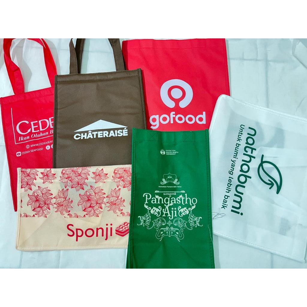 Goodie Bag  Full Jahit Sablon Custom / Tas Full Jahit Spunbond Sablon