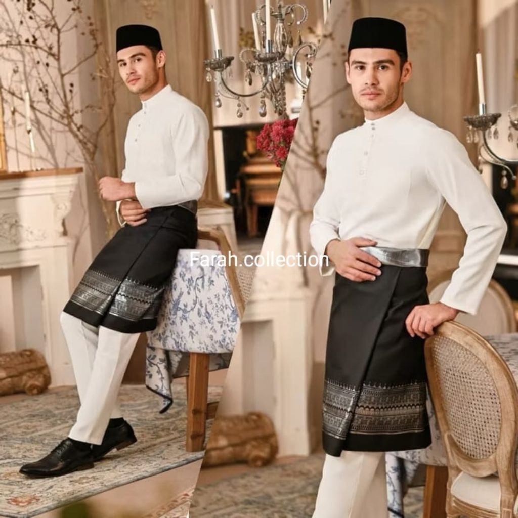 setelan baju Melayu pria teluk belanga cekak musang baju Koko melayu malaysia
