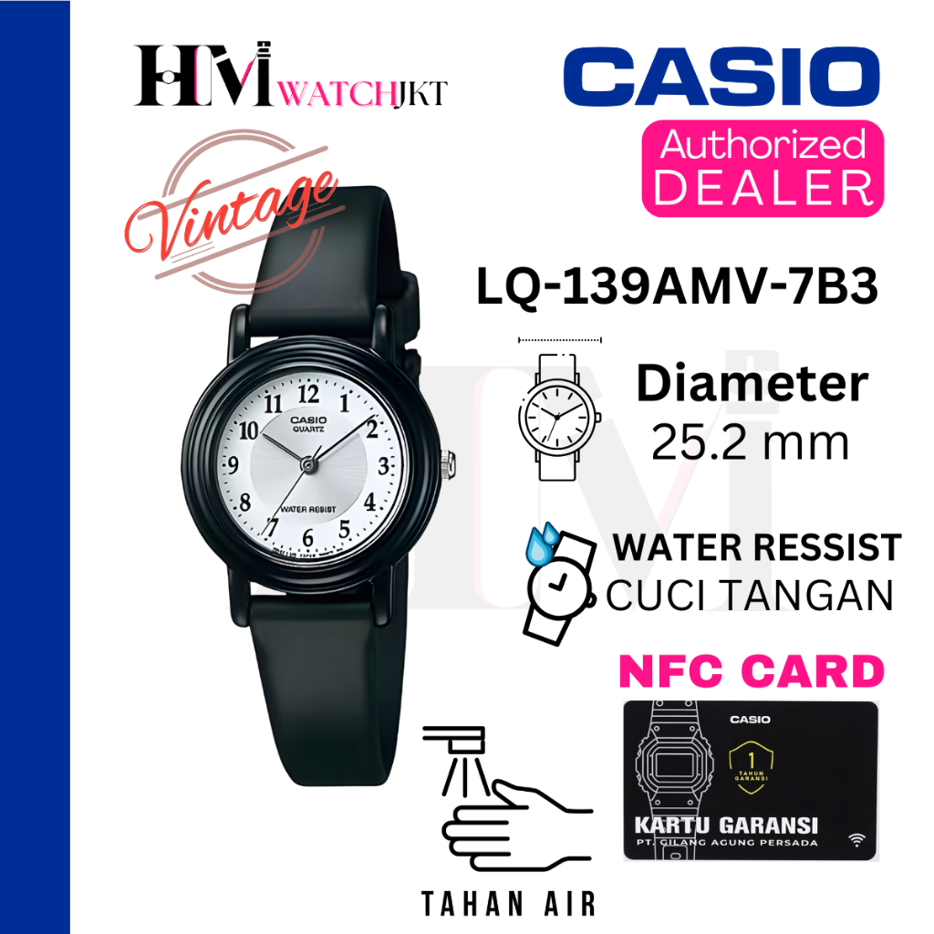 CASIO LQ-139AMV-7B3LDF Jam Tangan Wanita Original Analog Antiair LQ-139AMV-7B3 LQ-139