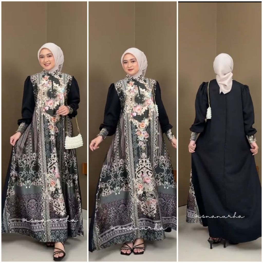 RUBY SILK//GAMIS SILK RAYA//GAMIS ARMANI SILK MOTIF ABSTRAK//GAMIS BUSUI