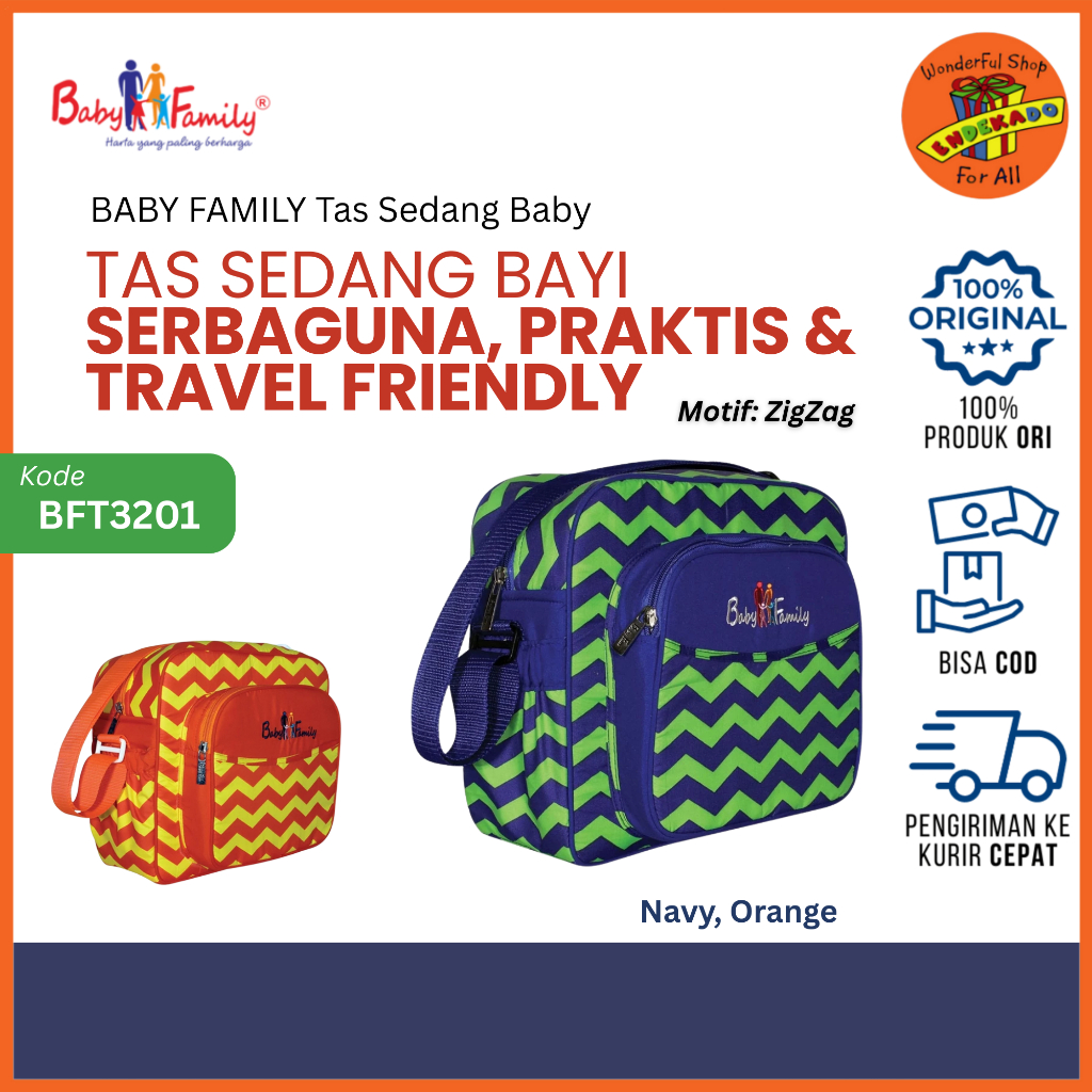 BABY FAMILY Tas Medium BFT3201 | Diapers Bag Baby Scots