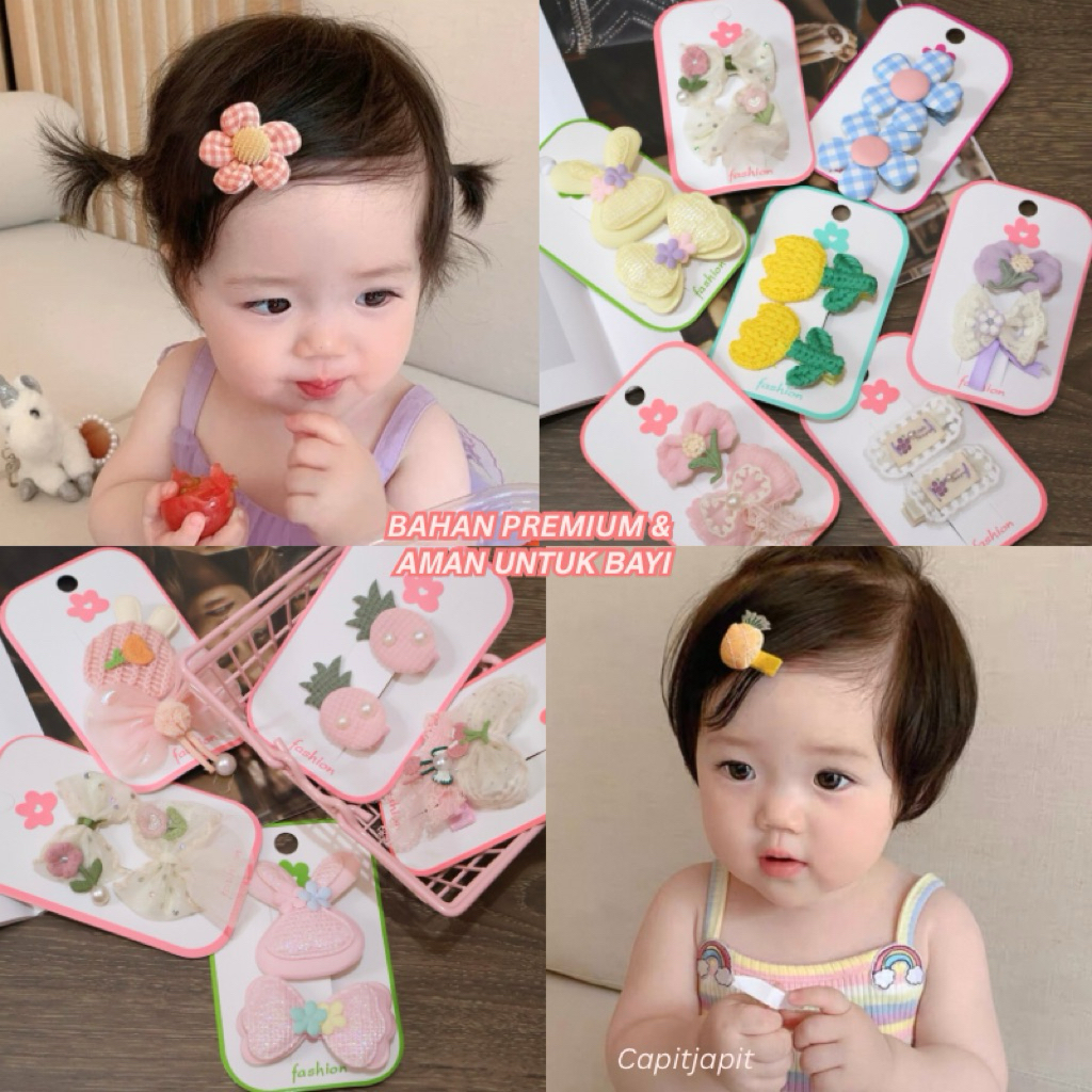 Jepit Tempel Bayi Lapis Kain Aksesoris Jepit Rambut Anak Bayi Berlapis Kain Ukuran Kecil Lucu dan Im