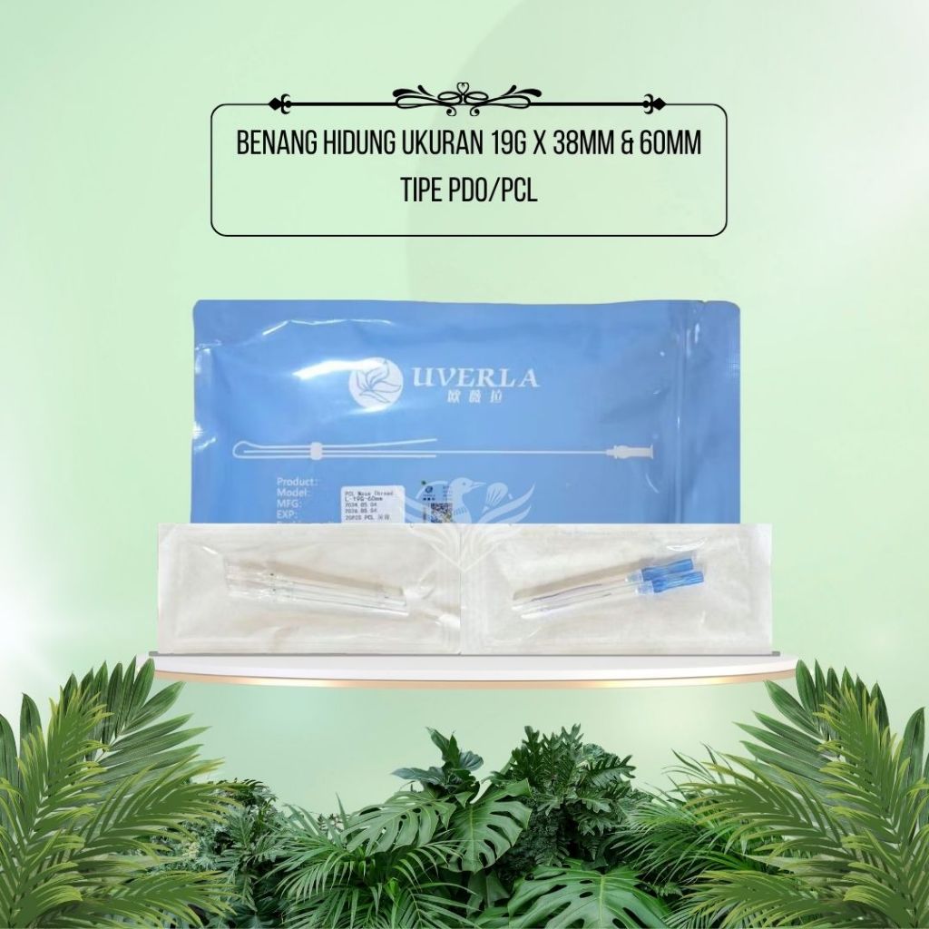 Ecer Isi 2 Benang Area Cuping | Hidung PDO | PCL Uverla Size 19G x 38mm Atau 60mm