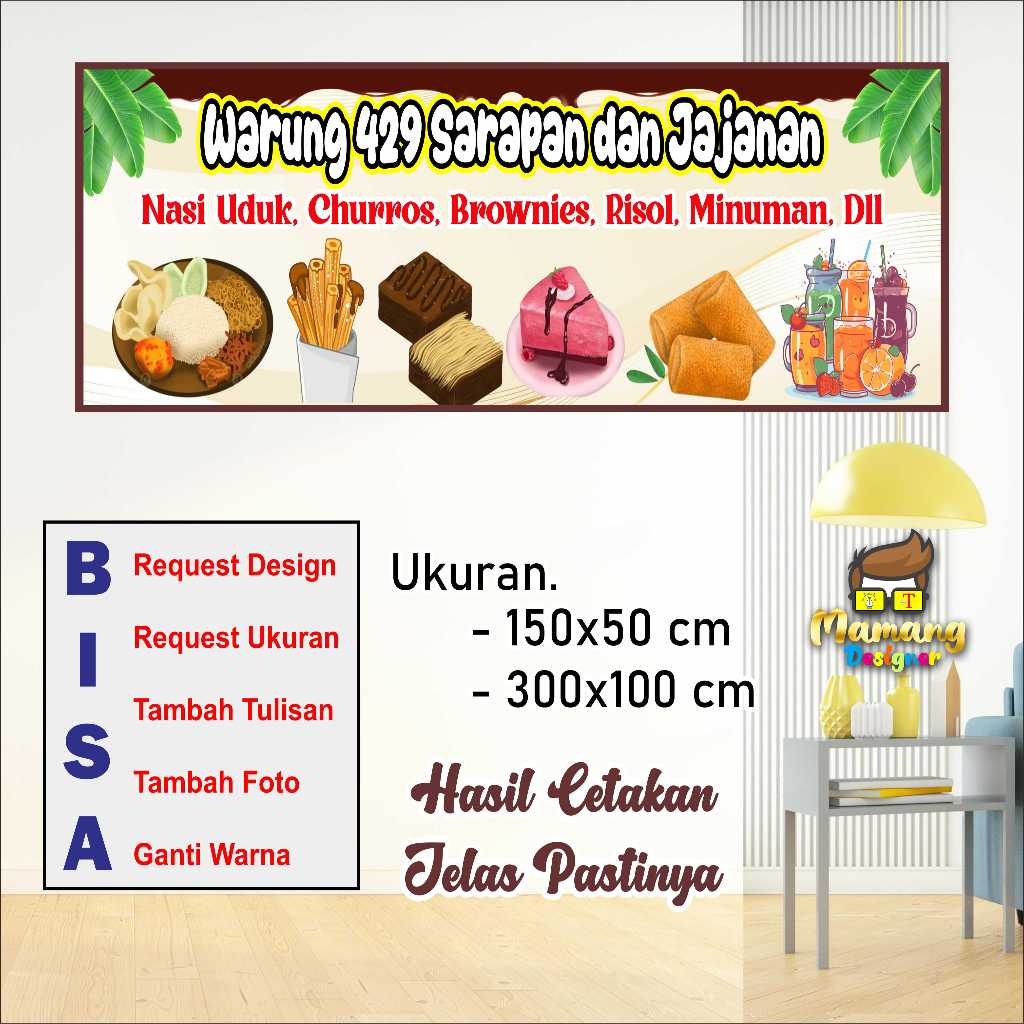 Cetak Spanduk Banner Toko Makanan Bisa Request Bagus