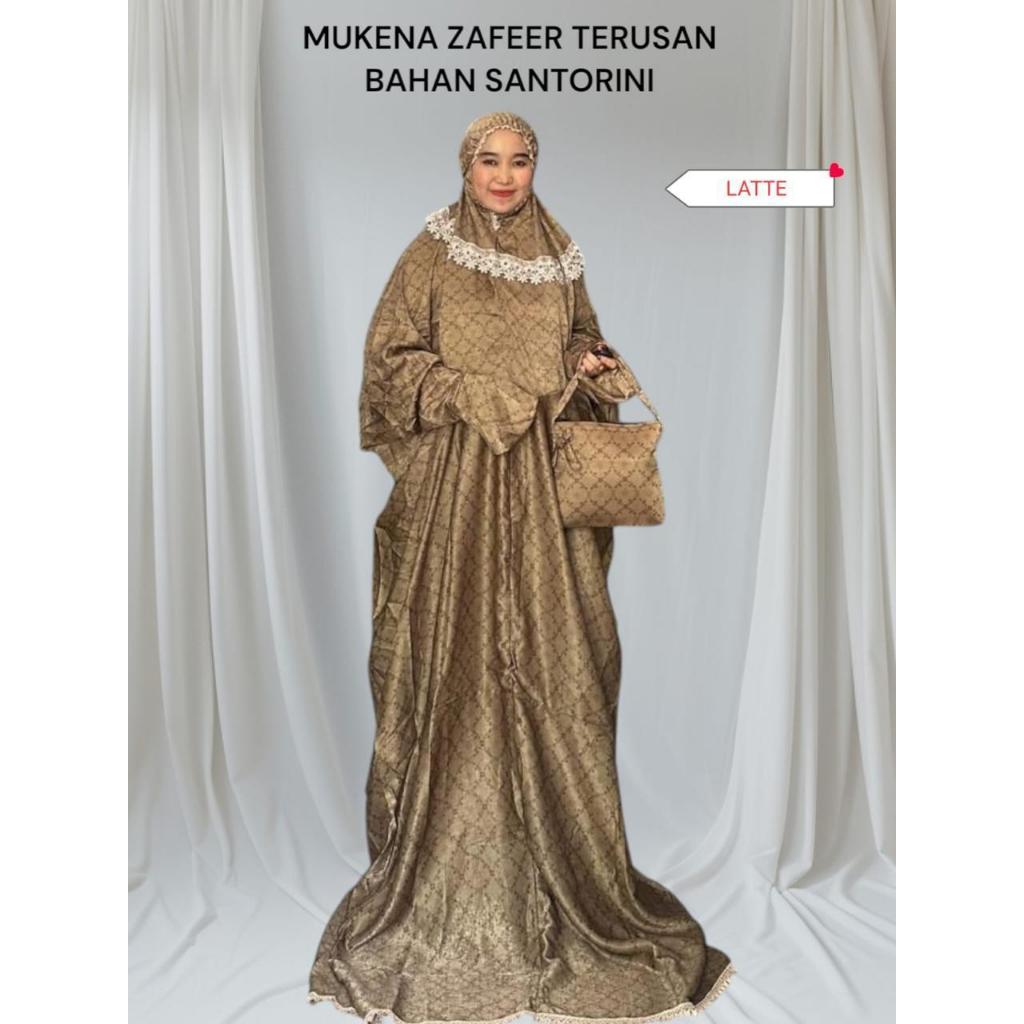 Mukena Zafeer Santorini terusan motif