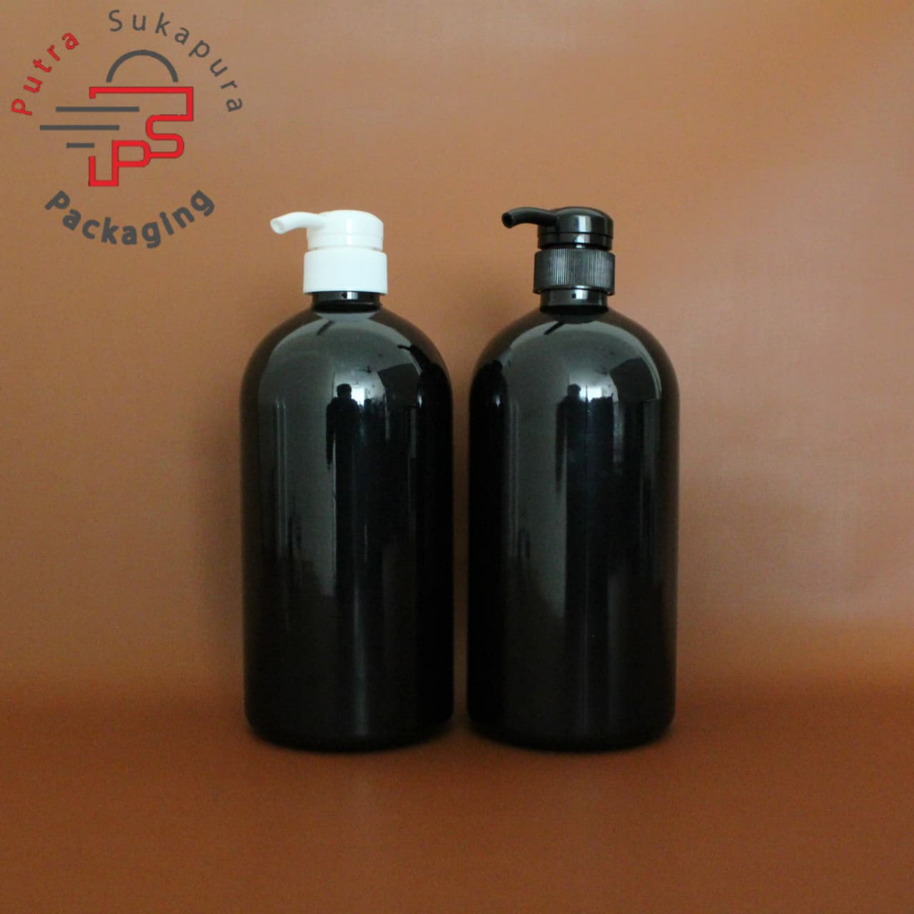 Botol Pump 1000ml hitam pet / botol lotion pump 1000 ml hitam pet pump neck 33