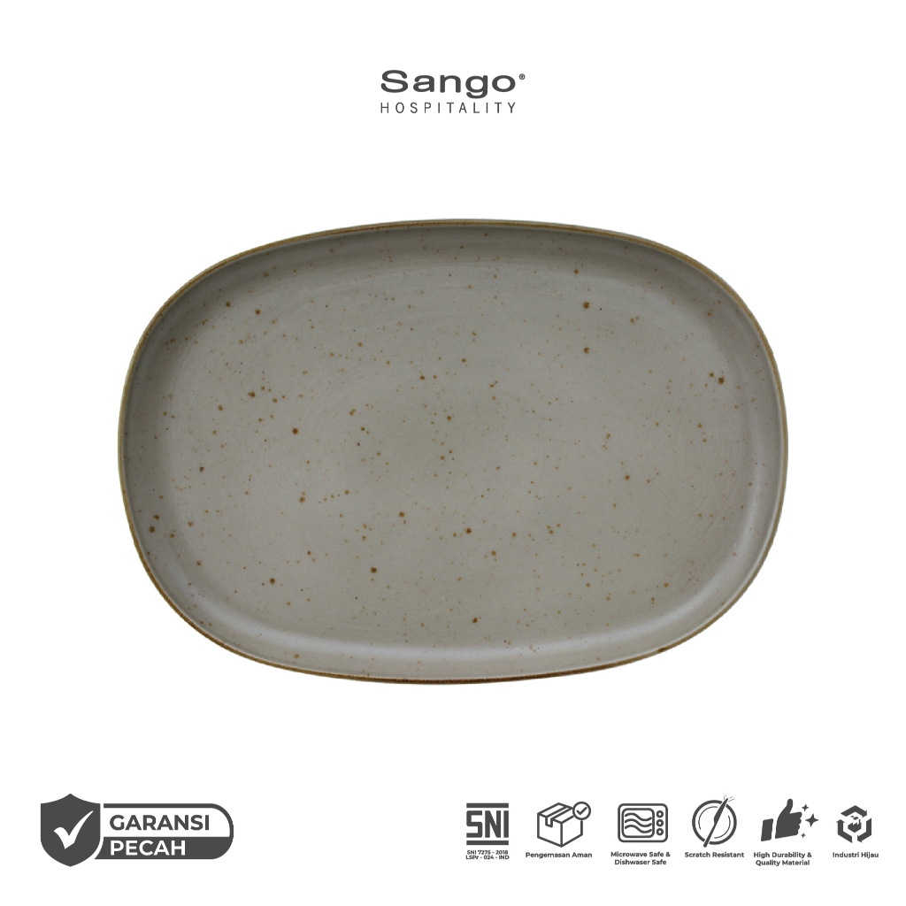 Sango Piring Makan Ora Avola 26cm | Serving Dish Saji Putih Premium Estetik SNI