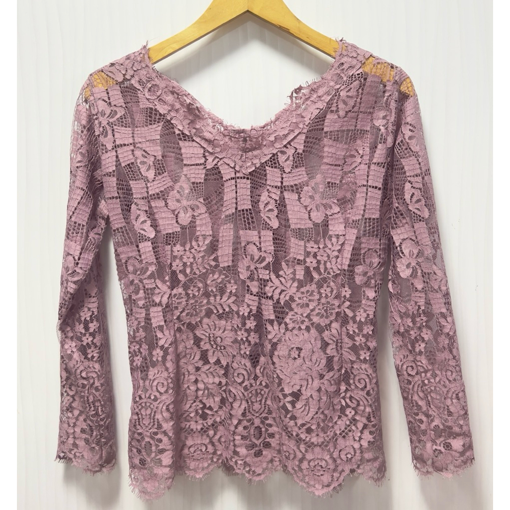 kebaya modern purple wanita ungu bali lengan panjang preloved