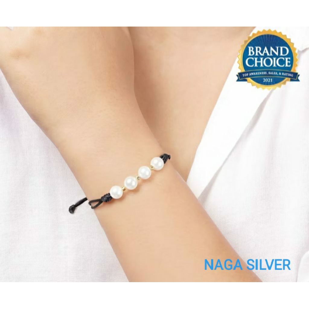 beli 2 gratis 1+ emas murni 24 K gelang tali serut mutiara model Semar Nusantara biji lada isi 3