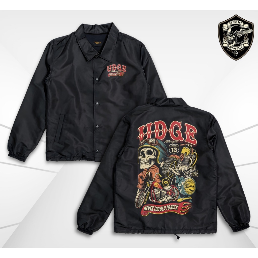 Underage Black Jacket Coach Custom Culture | Bikers Apparel