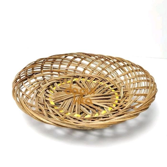 Piring Anyaman 12 Pcs Piring Lidi Anyam Bambu Piring Makan piring LIDI (1 LUSIN ATAU 12PCS)