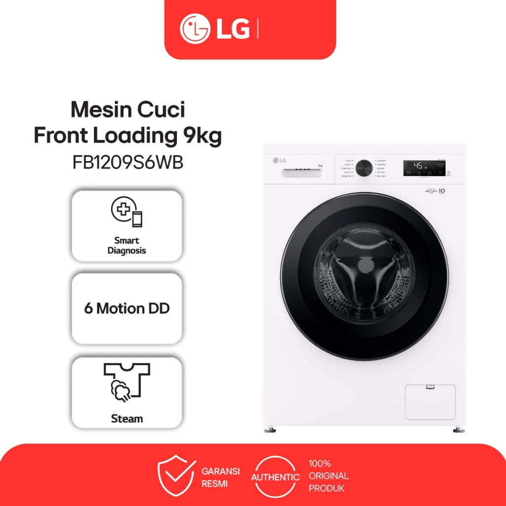 LG Mesin Cuci Front Loading 9kg FB1209S6WB