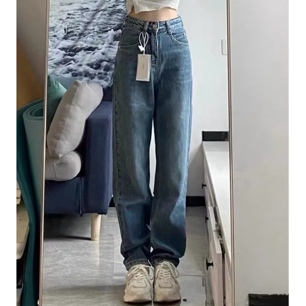 celana jeans high waist wanita korean style