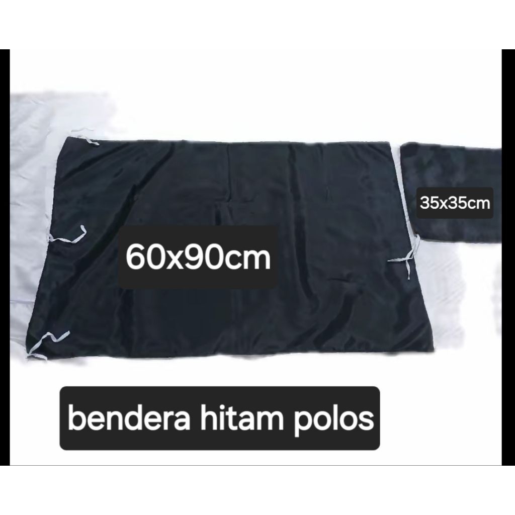 BENDERA HITAM POLOS UKURAN 60x90cm dan 35x35cm